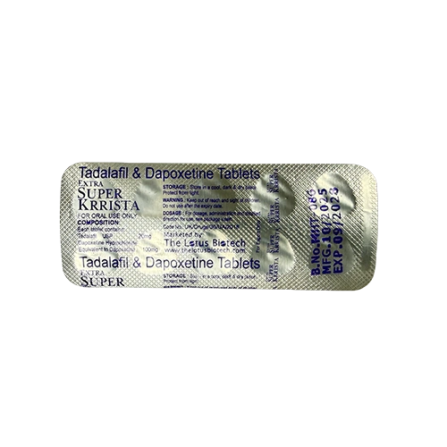 Extra Super Krista 120mg 藥板背面展示圖 超級雙效必利勁 Extra Super Krista 120mg 鋁箔藥板背面